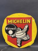 A Michelin 'Whitewall' pictorial hardboard advertising sign, 24 1/2 x 24 1/2".