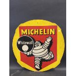 A Michelin 'Whitewall' pictorial hardboard advertising sign, 24 1/2 x 24 1/2".