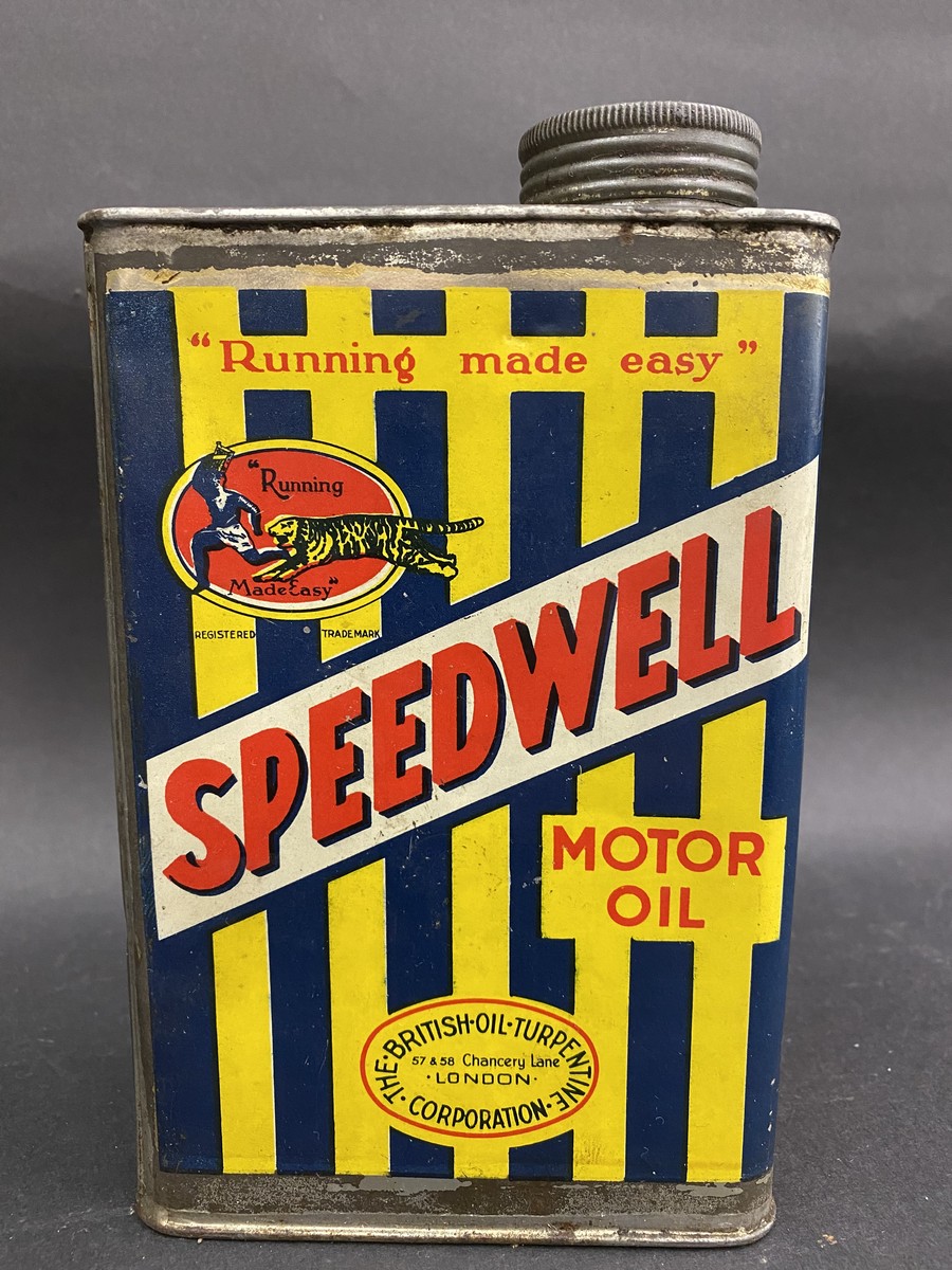 A Speedwell Motor Oil quart oil can in superb original condition, even with the original inner - Image 2 of 8