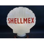 A Shellmex glass petrol pump globe by Hailware, fully stamped underneath, excellent condition.