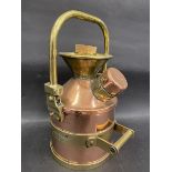 A City and County of Bristol half gallon copper and brass bound petrol measure by Wragg Bros Ltd.