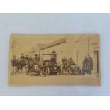 A larger scale period photograph of three Veteran motor cars, with their owners (?), with some