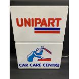 A Unipart Car Care Centre illuminated lightbox, 30 x 39".