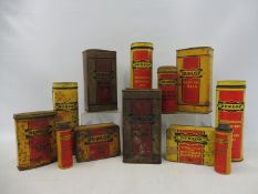 A collection of Dunlop tins to include three dusting chalk tins, repair outfit tins etc.