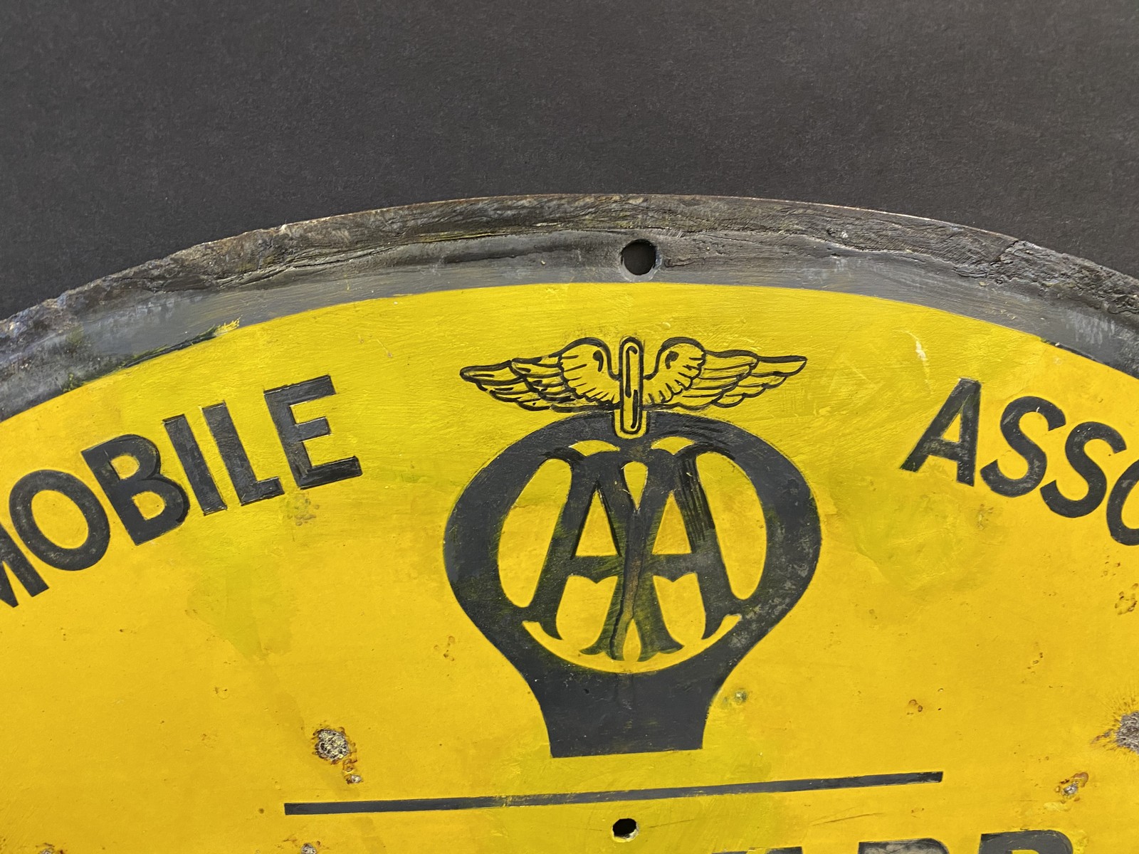 A circular AA road/village sign for Edwardsville, by Franco, restored, 30" diameter. - Image 3 of 4