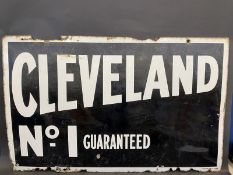 A Cleveland No.1 Guaranteed rectangular enamel sign by Patent Enamel, 48 x 30".