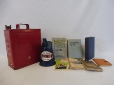 A Shellmex and BP Ltd two gallon petrol can, an oil measure with Dominion decal attached plus a