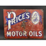 A Price's Motor Oils rectangular double sided enamel sign, lacking hanging flange, 24 x 18".