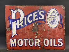 A Price's Motor Oils rectangular double sided enamel sign, lacking hanging flange, 24 x 18".