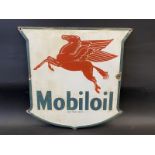 A Mobiloil 'pegasus' enamel sign, dated April 1957, 15 x 15".