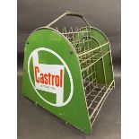 A Castrol Motor Oil garage forecourt crate with an enamel sign to each end, both in very good