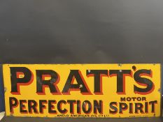 A Pratt's Perfection Spirit rectangular enamel sign by Protector of Eccles, excellent gloss, 52 x