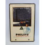 A Philips Automobile Lamps rectangular celluloid advertisement, 8 x 12".