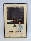A Philips Automobile Lamps rectangular celluloid advertisement, 8 x 12".