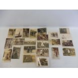 Early Cycling and Bicycles - 23 black and white postcards, including the start of a race, three