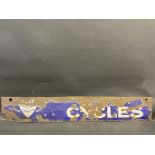 An early Rover Cycles enamel sign, circa 1904, by Patent Enamel, 48 x 8".