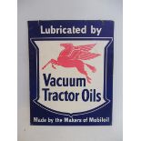 A small Mobiloil Vacuum Tractor Oils showcard, 7 1/2 x 9 1/2".