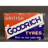 A British Goodrich Tyres rectangular enamel sign by Bruton of Palmers Green, 36 x 24".