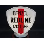 A reproduction Redline Benzol Mixture glass petrol pump globe.