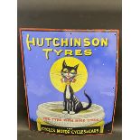 An extremely rare and early pictorial enamel sign advertising 'Hutchinson Tyres for Cycles, Motor