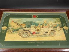 A very rare and early Shell pictorial showcard titled 'Motoring Pleasures' of excellent colour, 36