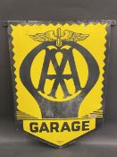 An AA Garage enamel sign by Franco, 22 x 31".