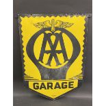 An AA Garage enamel sign by Franco, 22 x 31".