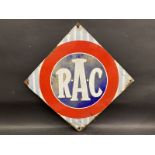 An early RAC lozenge shaped single sided enamel sign, 18 x 18".