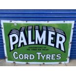 A large Palmer Cord Tyres rectangular enamel sign, by Hancock & Corfield, Imperial Works, Mitcham,