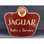 A Jaguar Sales and Service enamel sign in excellent condition, 19 x 20".