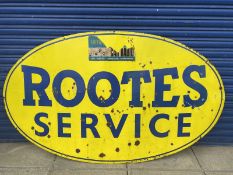 A large Rootes Service oval enamel sign of good colour, 72 x 42".