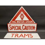 A Motor Union Special Caution enamel sign, excellent condition, probably a later variant of this