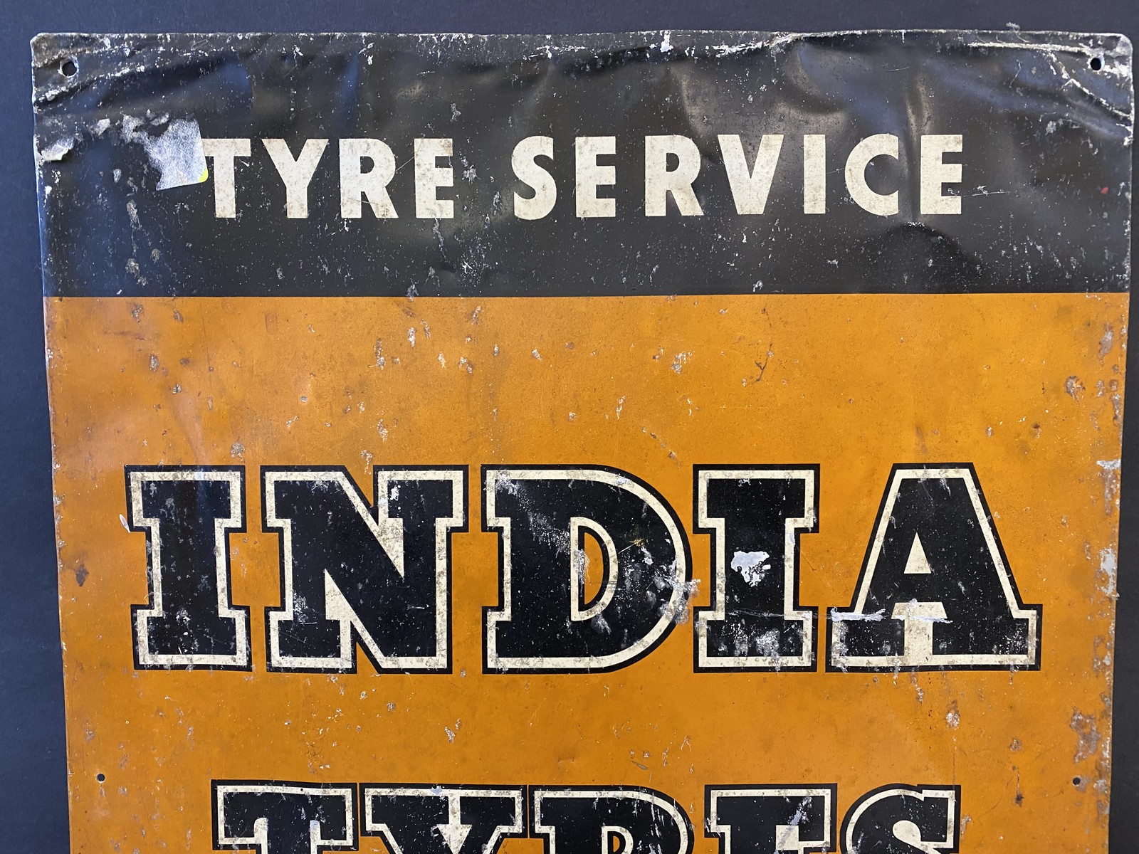 An India Tyres rectangular tin advertising sign, 19 1/2 x 14". - Image 3 of 4