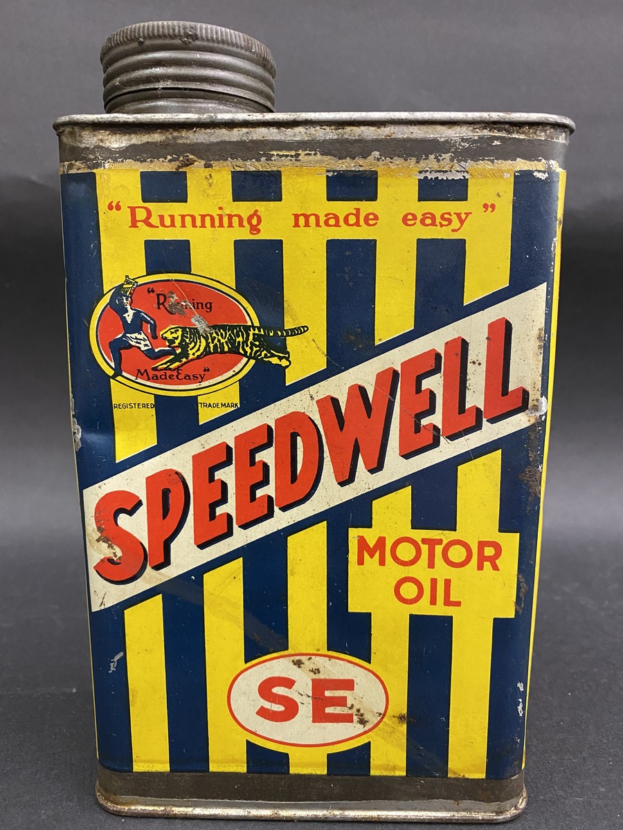 A Speedwell Motor Oil quart oil can in superb original condition, even with the original inner - Image 4 of 8