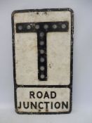 An aluminium Road Junction road sign with integral glass reflectors, 21 x 21".