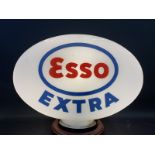 An Esso Extra oval glass petrol pump globe by Hailware, fully stamped underneath 'Property of Esso