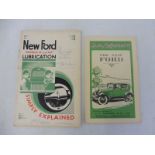 A Ford Model 'A' and 'AF' Lubrication brochure, with Castrol oil recommended and a Wakefield Castrol