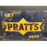 A Pratt's rectangular enamel sign, 42 x 30".