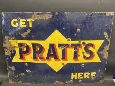 A Pratt's rectangular enamel sign, 42 x 30".