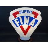 A reproduction Super Fina glass petrol pump globe, good condition.