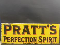 A Pratt's Perfection Spirit rectangular enamel sign by Imperial, 52x 18".