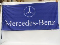 A large Mercedes garage forecourt flag, 59 x 29".