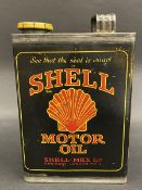 A Shell Motor Oil rectangular half gallon can, in excellent condition, with original cap.