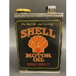 A Shell Motor Oil rectangular half gallon can, in excellent condition, with original cap.