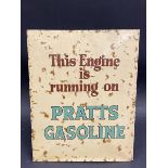 A Pratts Gasoline rectangular celluloid sign, 7 x 9".
