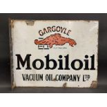 A Gargoyle Mobiloil double sided enamel sign with hanging flange, by Imperial of Birmingham, 20 x