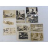 Early Motoring Pioneers - ten rarely seen postcards depicting various Edwardian and early vintage