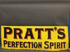A Pratt's Perfection Spirit rectangular enamel sign by Imperial Enamel, in superb condition, 52 x