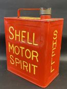 A Shell Motor Spirit two gallon petrol can by Valor dated September 1937, in straight condition.