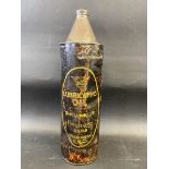 An extremely rare and early Shell-Mex cylindrical oil can advertising Packard motor cars, 14 1/2"